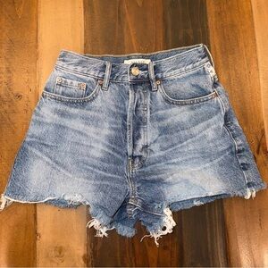 Women’s size 24 PacSun High Rise Jean Shorts With Floral Strip